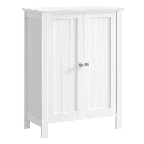 Image of VASAGLE Freestanding Bathroom Floor Storage Cabinet, Storage Cupboard, Bathroom Storage Unit, with 2 Adjustable Shelves, 30 x 60 x 80 cm, White BCB60W