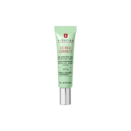 Image of Erborian - CC Red Correct - Anti Redness Tinted Face Cream with Centella Asiatica Panthenol and Bisabolol - Green Neutralizing Shade with SPF 30 - Light Coverage - 15ml - Korean Cosmetic