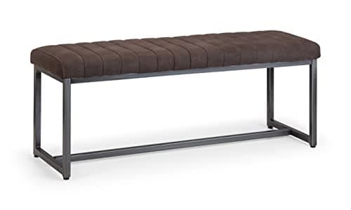Image of Julian Bowen Brooklyn Upholstered Bench - Grey/Gunmetal Benches