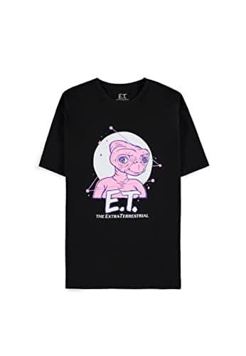 Image of Difuzed E.T. The Extra-Terrestrial Men's Boys' Short-Sleeved T-Shirt (40th Anniversary), black, M