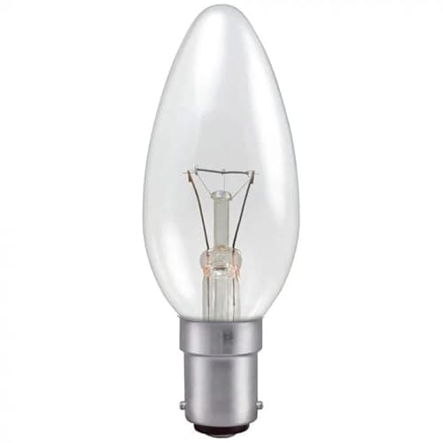 Image of 10 Pack 60w Clear Candle SBC B15 Small Bayonet Cap Light Bulbs