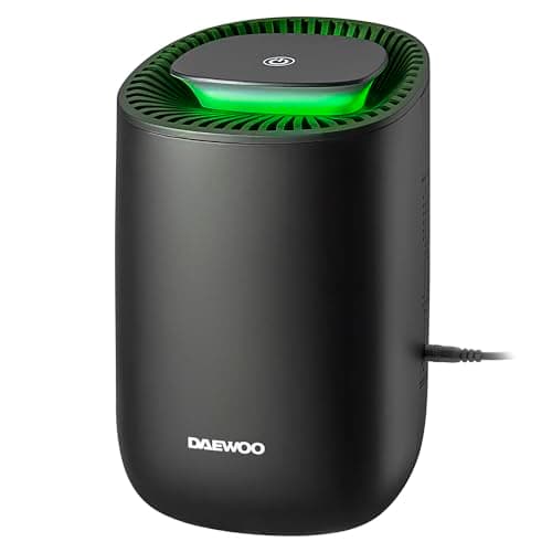 Image of Daewoo 600ml Compact Dehumidifier – Quiet Low Energy Air Moisture Remover for Small Rooms, Wardrobes, Bathrooms & Bedrooms, Auto Shut-Off, Easy Clean Tank