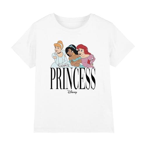 Image of Cotton Soul Disney Princess Trio Girls T Shirt, White, 9-10 Years