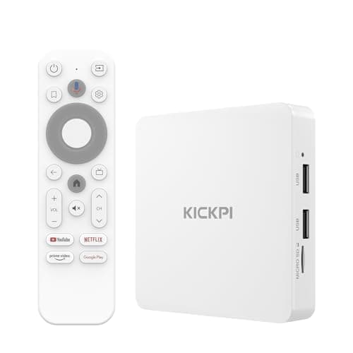 Image of KICKPI KP1 Android TV Box 12.0 Google Certified 4K Streaming Device with Voice Search 2GB RAM 32GB ROM, Dolby Audio, Bluetooth 5.0 Chromecast Built-in, Smart Home Control (White)