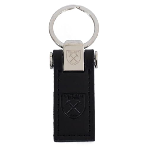 Image of West Ham United FC Leather Keyring (One Size) (Black)