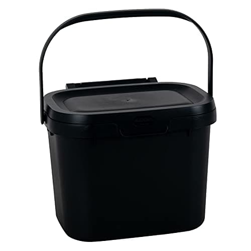Image of Addis 518253 Everyday Kitchen Food Waste Compost Caddy Bin, 4.5 Litre, Black