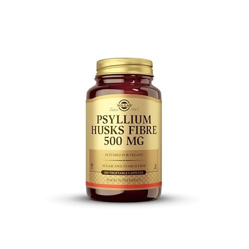 Image of Solgar Psyllium Husks Fibre 500 Mg Vegetable Capsules, Pack of 200, High in Soluble Fiber, Vegan