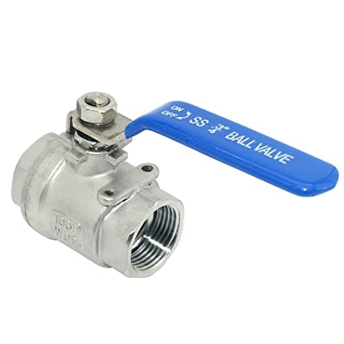 Image of Dsmpipeft 1Pcs Full Port Ball Valve with Heavy Duty Blue Vinyl Insulation Handle, 316 Stainless Steel BSP Female x Female Thread,1000 WOG (3/4'')