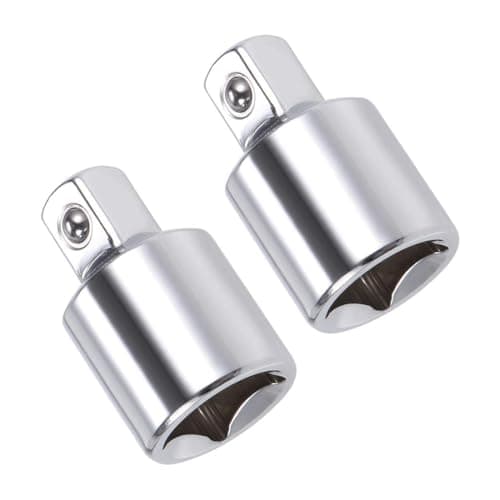 Image of TOP-VIGOR 2Pcs 1/2 Inch Female to 3/8 Inch Male Socket Adapter, Chrome Vanadium Steel 1/2 to 3/8 Adapter with Ball Detent for Ratchets and Hand Tools