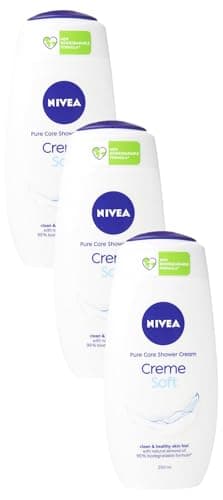 Image of NIVEA Care Shower Creme Soft (250 ml) Enriched with Almond Oil, Moisturising Gel Body Wash, Skin Moisturiser with Mild Scent (Pack of 3)