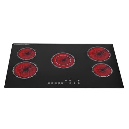 Image of SIA CERH90BL/1 86cm Electric Ceramic Hob Cooktop, 5 Zone with Touch Control, 9 Power Levels, Child Safety Lock, Black, 2 Years Parts & Labour Guarantee