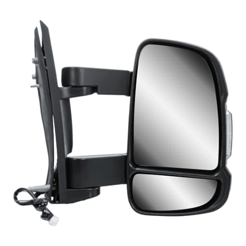 Image of Driver Right Side Door Wing Mirror O/S Electric and Heated with Temperature Sensor Manual Folding Long Arm for Fiat Ducato Peugeot Boxer Citroen Relay 2006 to 2023 Vauxhall Movano 2019-2023