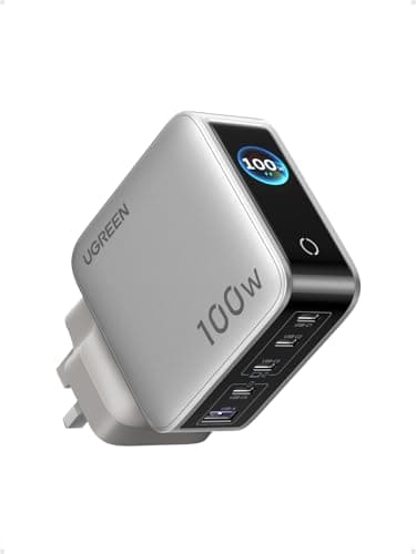 Image of UGREEN 100W USB C Charger, Nexode Pro 5-Port GaN Fast Charger Plug with Smart Display & Touch Control, Compatible with MacBook Pro/Air, iPad Pro, iPhone 17/16/15, Galaxy S24/S23, Steam Deck,etc