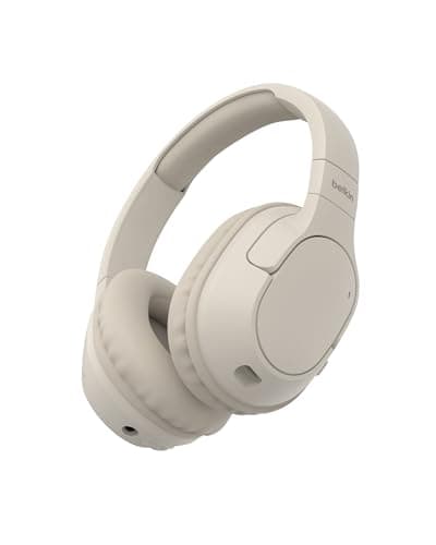 Image of Belkin SoundForm Surround Bluetooth Over-Ear Headphones, Environmental Noise Cancelling Headphones, Wireless with 60H Playtime and Soft Ear Cups for iPhone, Galaxy, iPad, Travel, Home or Office, Sand
