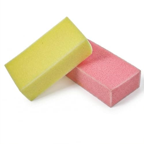 Image of salbsever 2 Pcs Car Wash Sponge Bug Sponge for Cars Washing Sponges Non Scratch Reusable Cars Bug Tar Remover Sponges Car Wash Accessories for Detailing Windows Bodywork, Yellow Pink