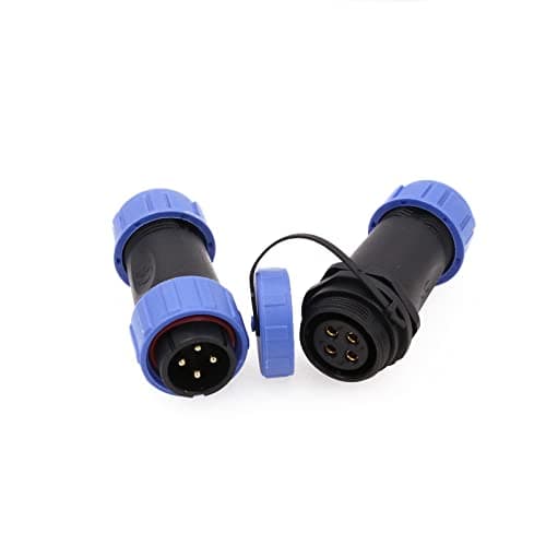 Image of ZBLZGP HE21 4 Pin Aviation Circular Industrial Threaded IP68 Waterproof Connector Male Plug and Female Socket In-Line Cable Connector