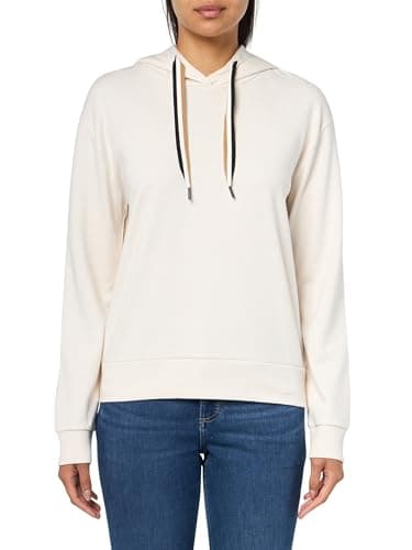 Image of BOSS Interlock Women's Cotton Jersey Hoodie, Oat Cream, M