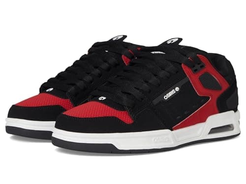 Image of Osiris Men's Peril Skate Shoe, Black/White/Red, 9 UK