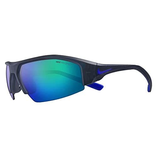 Image of Nike SKYLON ACE 22 M DV2151 021 Matte Dark Grey/Blue Mirror Sunglasses Unisex Iniettato, Modified Rectangle, 70