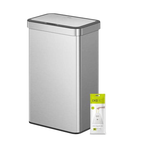 Image of EKO Econova 70L Sensor Recycling Bin, Dual Compartment 2×35L Stainless Steel Automatic Kitchen Bin with Soft-Close Lid, Fingerprint-Resistant, Matt Metallic