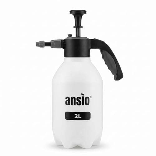 Image of ANSIO® Garden Sprayer 2 litre White Pressure Sprayer Pump Action, Weed Killer, Water Pump Sprayer, Ideal with Pesticides, Insecticides, Fungicides