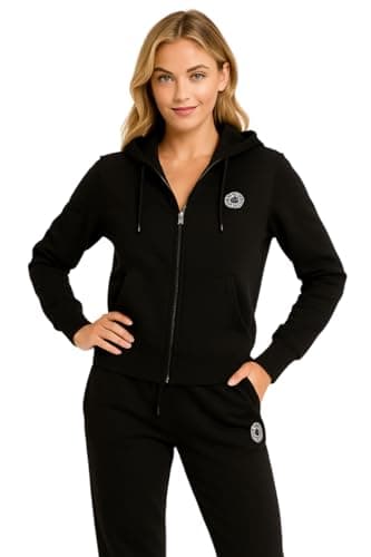 Image of Eye Catch Women’s Zip Up Hoodie & Jogger Set – Luxury Soft-Touch Cotton Blend Tracksuit Co-ord | Tailored Fit Loungewear with Signature Embroidery & Polished Zip Detail