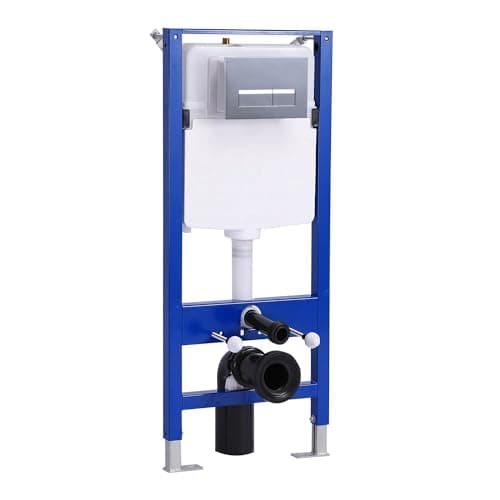 Image of Wall Hung Toilet 1.14M Concealed Cistern Frame Rectangular Chrome Dual Flush Plate 3-in-1 Set-02