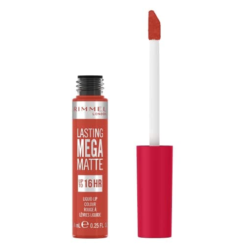 Image of Rimmel London Lasting Mega Matte Liquid Lipstick, Long-Lasting, Hydrating, Vegan Formula - 920 - Scarlet Flames, 7.4ml
