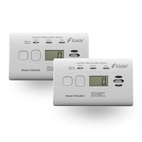 Image of Kidde 10LLDCO Carbon Monoxide Detector Digital Display with Long Life Sealed Battery Pack of 2