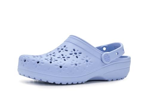Image of Crocs Classic Floral Cut-Out Clog, blue haze, 7 Women/5 Men