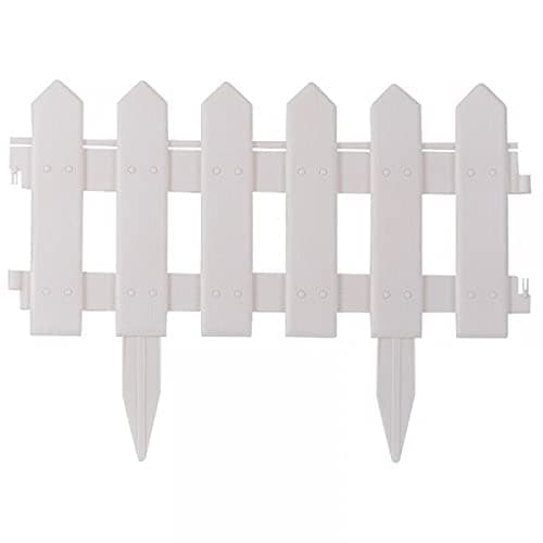 Image of Garden Mile 8pc White Picket Fence Panels Decorative Garden Edging Flower Border Pathway Stake Fencing Panels Edging for Garden Outdoor 40x60cm