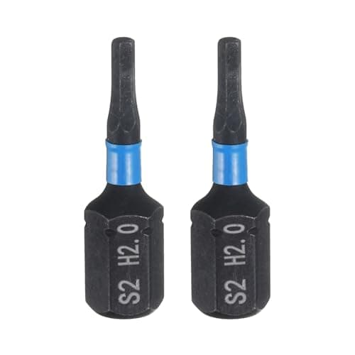 Image of Sourcing Map 2pcs H2.0 Hex Screwdriver Bit, 1/4" Hex Shank, 25mm/1" Length, Magnetic Hexagon Head, S2 Steel, Industrial Grade Electric Drill Bits