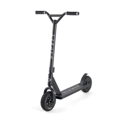 Image of Osprey Dirt Scooter | for Adults and Beginners Scooter with Chunky Road Tyre Off Road All Terrain Pneumatic Trail Tires and Aluminium Deck, Multiple Colours, Black, 53 x 85 x 88 cm