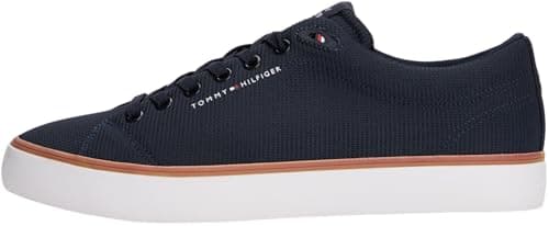 Image of Tommy Hilfiger Men’s Mesh Low Top Vulcanised Trainers, Blue (Desert Sky), 11