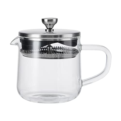 Image of La Cafetière Loose Leaf 2-Cup/55ml Teapot with Lid, Heat-Resistant Glass Tea Infuser with Built-in Stainless Steel Filter for Tea Leaves and Ground Coffee Infusions