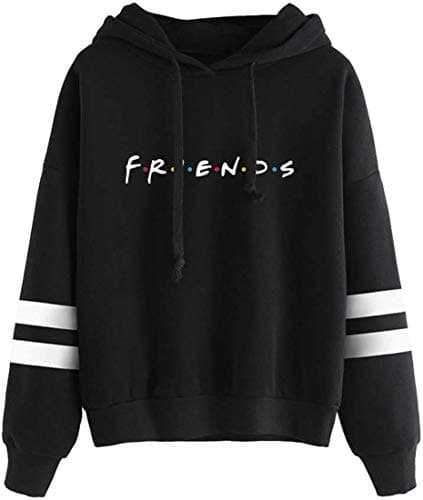 Image of MINIDORA Friends Hoodie For Women Trendy Pullover Long Sleeves Sweatshirt Gift For Friends M,Black