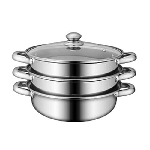Image of COOK CONCEPT, KC5225, 3 Tier 2L Steamer, Healthy and Fast Cooking, Modern Design, Generous Capacity, Easy to Use and Clean, Ideal for Family Meals, 2L, Silver
