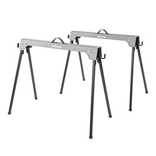 Image of Evolution Power Tools Compact Folding Saw Horses Twin Pack (Aka Saw Bench, Sawhorse Pair) - Supports Up to 500KG - Lightweight & Portable (EVOSH1)