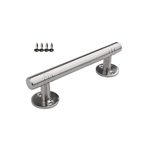 Image of 90 mm Furniture Wardrobe Handles Solid Stainless Steel T Bar Pull Cabinet Cupboard Knobs Door Handle Closet Handles with Screws for Kitchen Bathroom Bedroom Drawer (90mm/ 3.54" Hole Centers) Silver