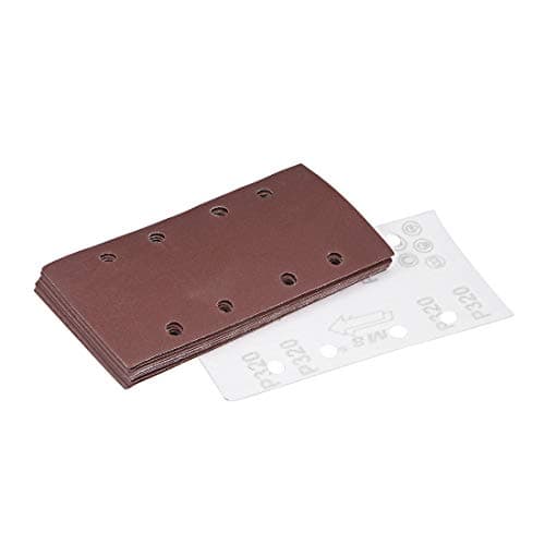 Image of sourcing map 320 Grit 1/3 Sanding Sheet Sander Sandpaper Hook and Loop Pads 8 Hole 10pcs