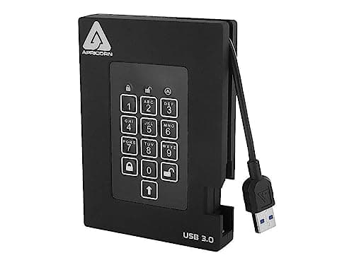 Image of Apricorn Aegis Padlock Fortress FIPS 140-2 Level 2 Validated 256-bit Hardware Encrypted USB 3.0 Hard Drive with PIN Access, 2TB (A25-3PL256-2000F)