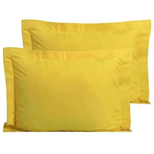 Image of ALCSHOME Standard Shams, Pillowcases, Pack of 2, 100% Brushed Microfiber, Ultra Soft, Yellow