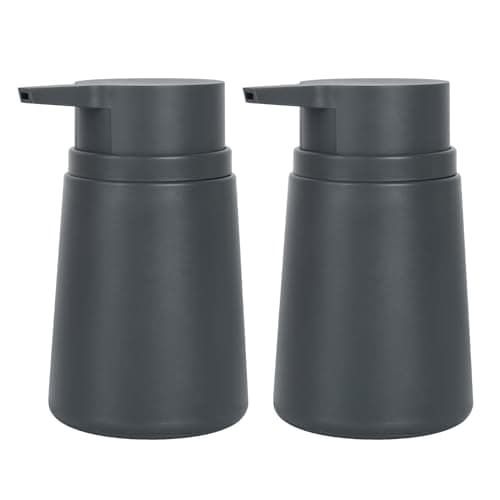 Image of Topsky Soap Dispenser with Plastic Pump, 320ml Liquid Hand Soap Dispenser, Rustproof Pump for Kitchen & Bathroom, Great for Lotions, Essential Oil, Liquid Soaps, 2 Pack (Grey)
