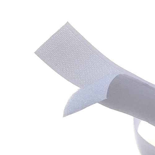 Image of White Sew On Hook and Loop Tape Set with Non-Adhesive Back Nylon Fabric Fastener 3cm-1m
