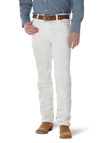 Image of Wrangler Men's Cowboy Cut Slim Fit Jean Jeans, White, 32W / 34L