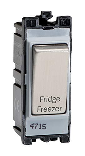 Image of Varilight Engraved 20A 1-Way Double Pole Switch 'Fridge Freezer' PowerGrid Steel - G201DS.FF