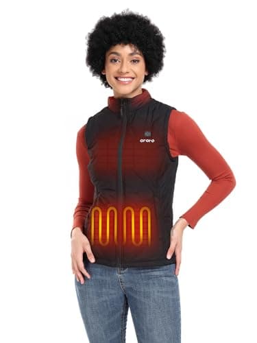 Image of ORORO Women's Heated Gilet with Power Bank, Lightweight Quilted Heated Vest for Women (Charger Not Included) (Black,M)