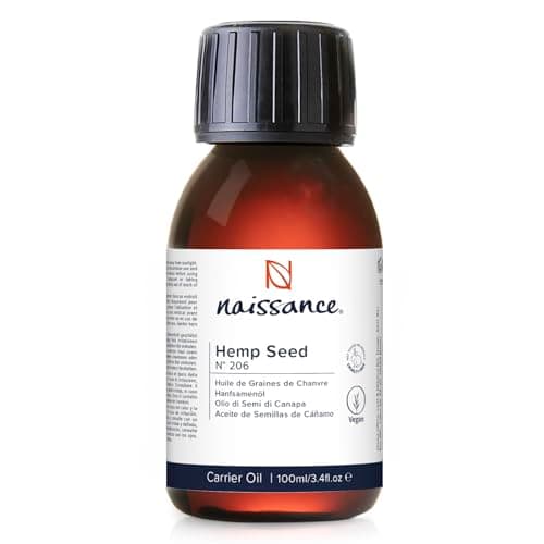 Image of Naissance Cold Pressed Hemp Seed Oil (No. 206) - 100ml - Natural Moisturiser for Skin, Face, Beard, Nails, Hair, Body, Scalp