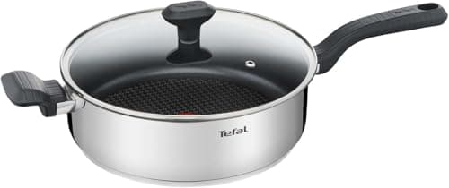 Image of Tefal Comfort Max 26cm Stainless Steel Saute Pan, Durable Non-Stick Pan with Thermo-Spot Heat Indicator, Induction Compatible Base, Comfortable Grip Handle, B00V6A6QO2