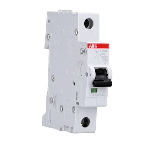 Image of ABB S201M-B16 Miniature Circuit Breaker, 1 Pole, Type B, 10kA/15kA Breaking Capacity, 16 Amp Current (2CDS271001R0165)